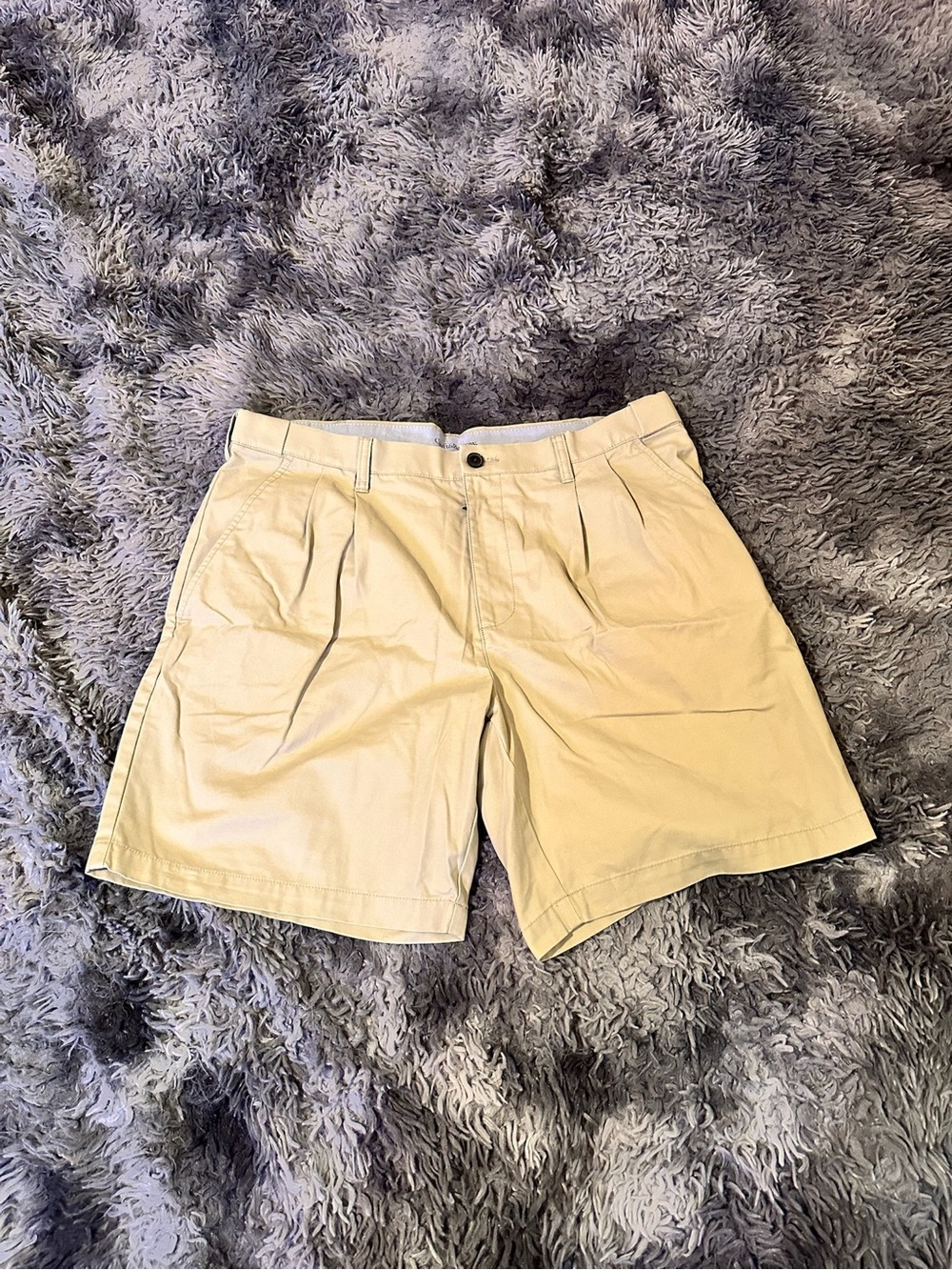 croft & barrow Khaki Flat-Front Pleated Men's Shorts